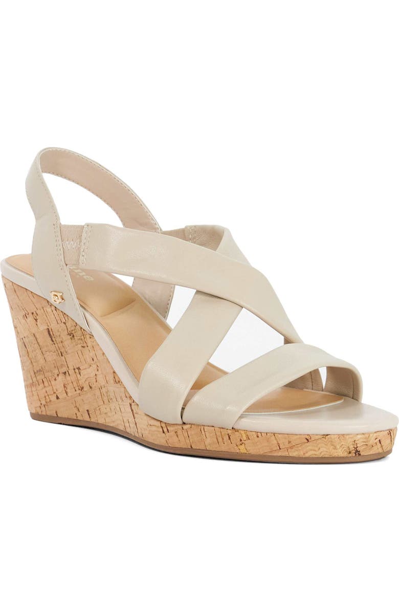 Dune London Kamies Slingback Platform Wedge Sandal, Main, color, Ecru