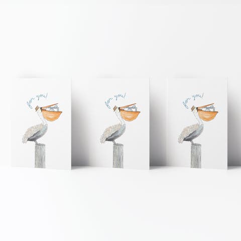 Birthday Greeting Card Pack (3ct) "For You Pelican"