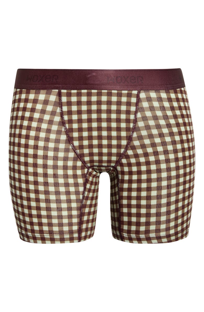 Woxer Baller Ultra-Soft 5-Inch Boxer Briefs, Alternate, color, Mint Chocolate Gingham