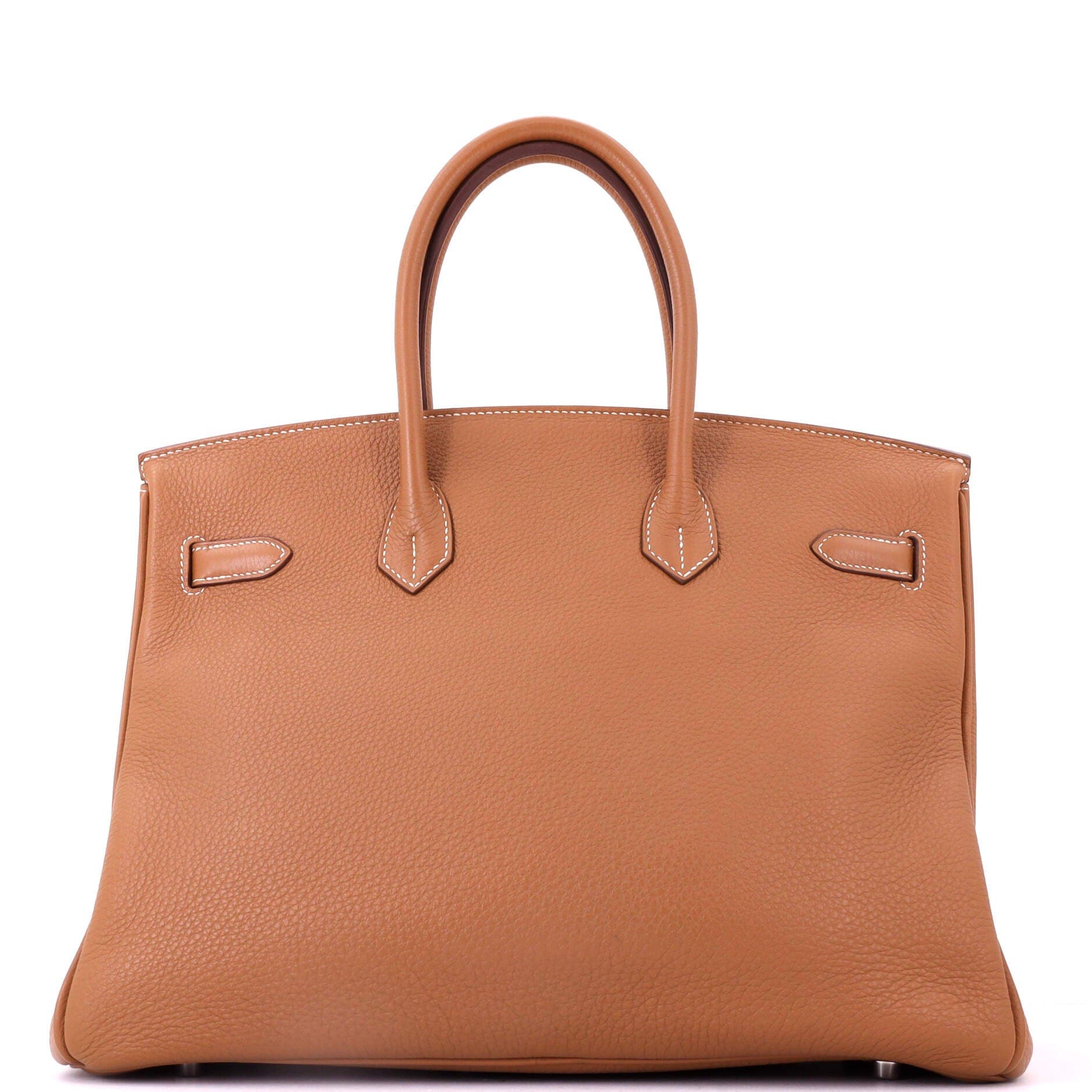 Birkin Handbag Brown Togo with Palladium Hardware 35, Alternate, color, Metallic Gold