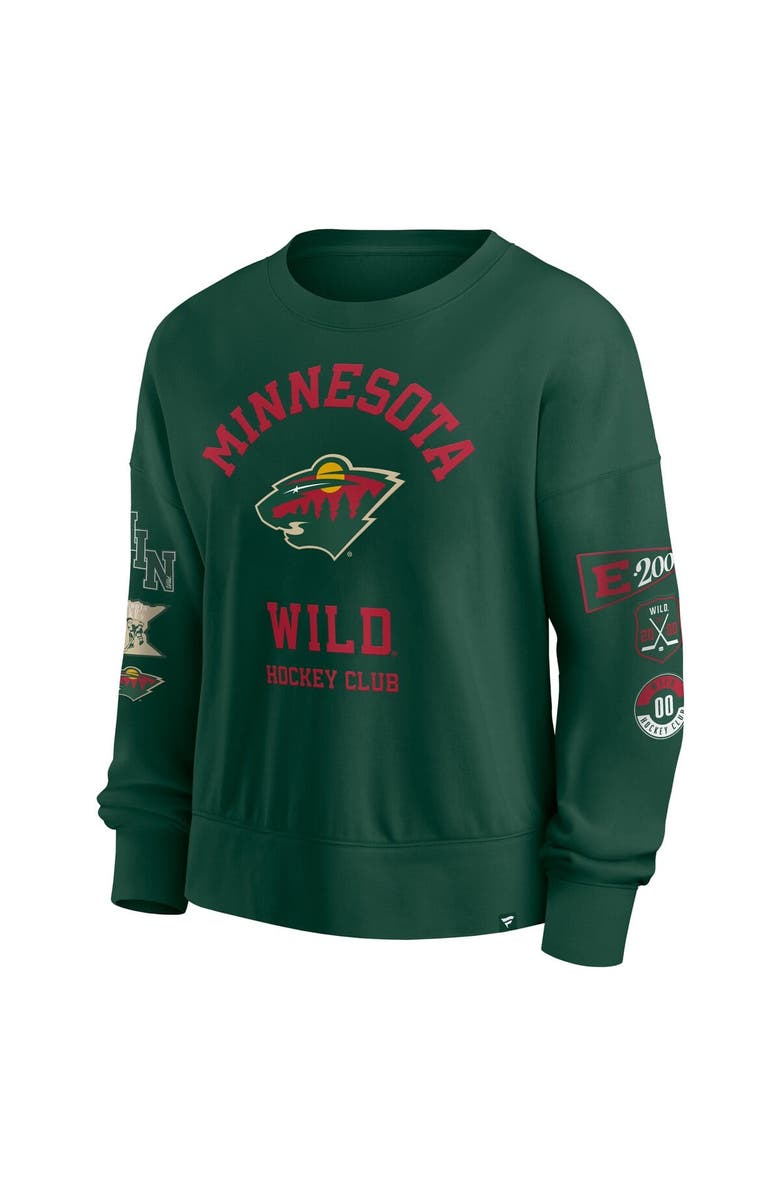 FANATICS Women's Fanatics Green Minnesota Wild Go Team Pullover Sweatshirt, Alternate, color,