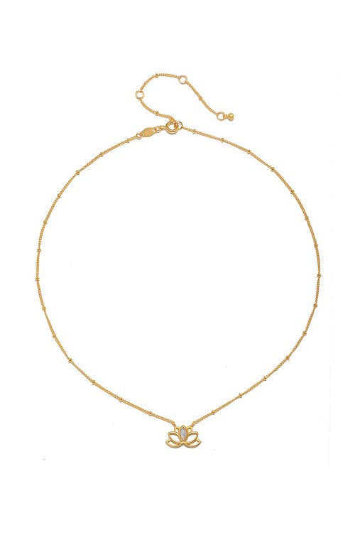 Satya Jewelry Cultivate Intuition Lotus Moonstone Necklace In Gold