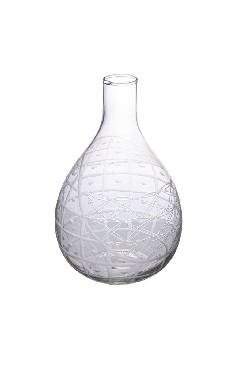 Storied Home Round Hand-Blown Etched Reclaimed Glass Pitcher, Clear, Main, color, Clear