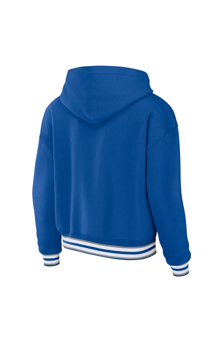 WEAR by Erin Andrews Women's WEAR by Erin Andrews Blue NFL Lace-Up Pullover Hoodie, Alternate, color, 