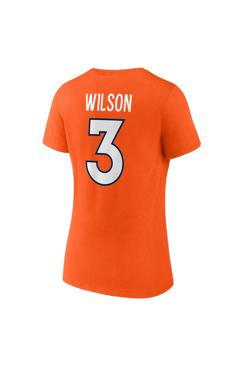 Women's Fanatics Branded Russell Wilson Orange Denver Broncos Player Icon Name & Number V-Neck T-Shirt, Alternate, color, Orange