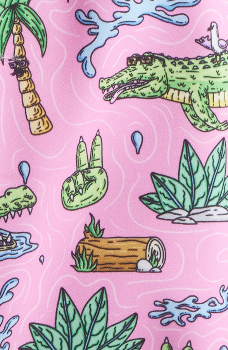 Boardies Crocodile Print Mid Length Swim Trucks, Alternate, color,