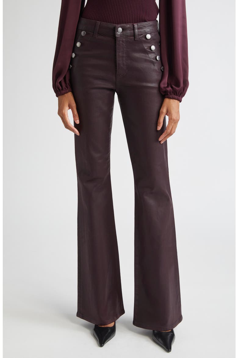Helena High Waist Coated Bootcut Jeans, Main, color, BLACKBERRY COATED