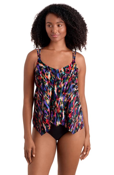 Handkerchief Hem Tankini Swimsuit Top