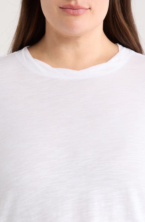 Caslonr Caslon(r) Twist Crewneck Long Sleeve T-shirt In White