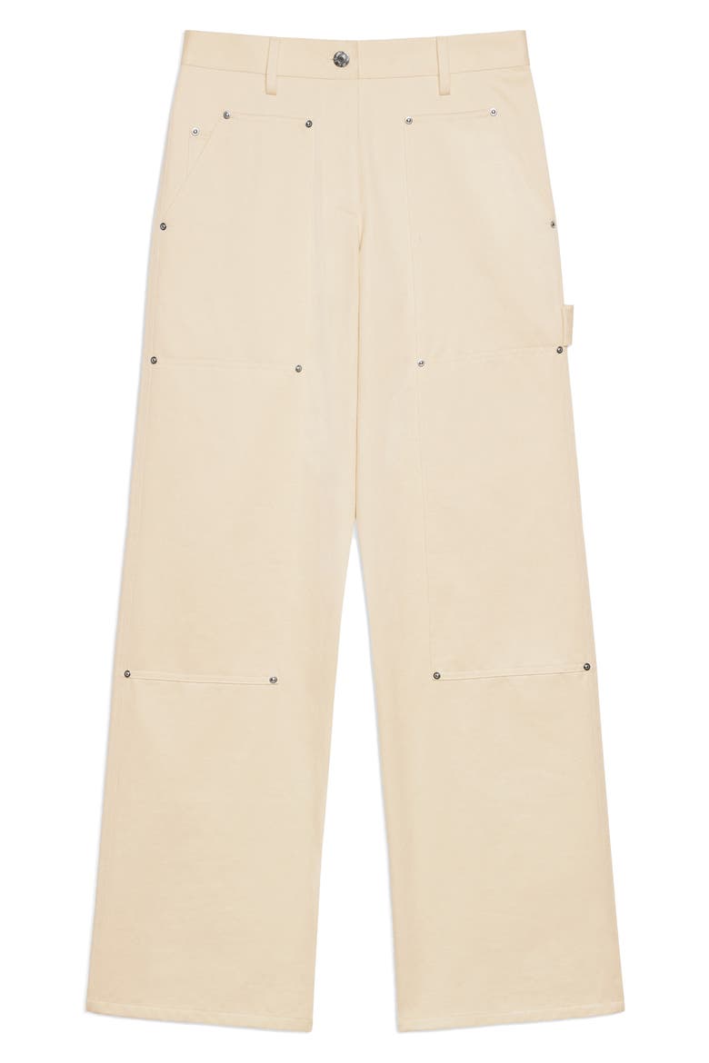 Rivet Detail Cotton Carpenter Pants, Alternate, color, OATMEAL