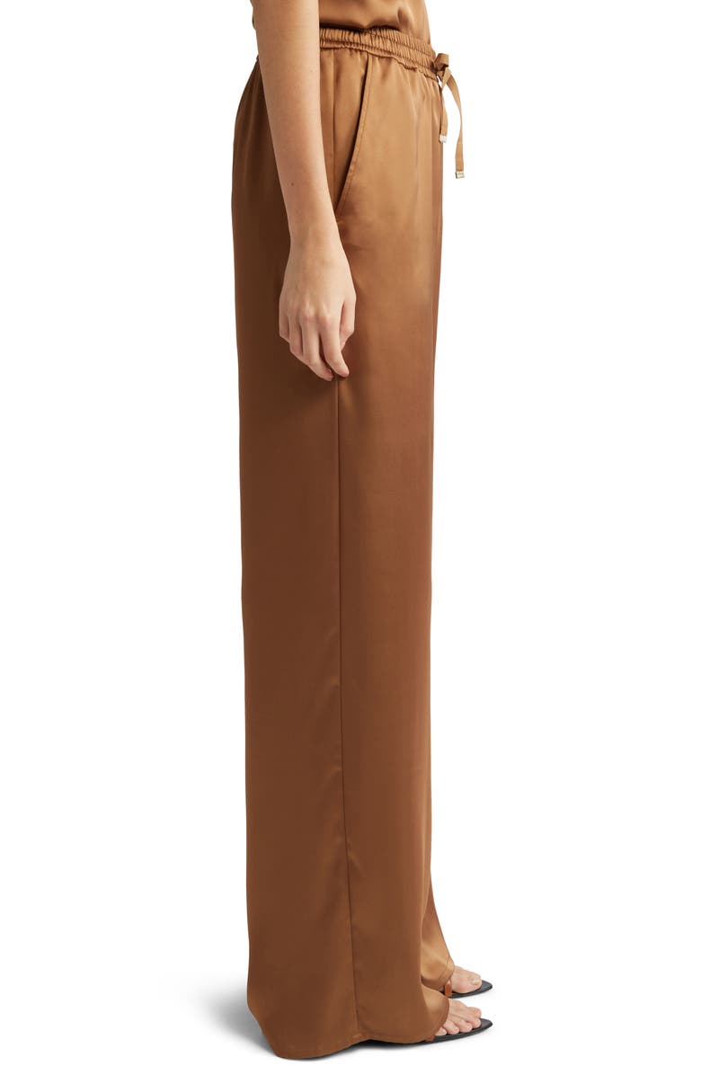 Herno Raso Satin Flare Leg Pants, Alternate, color, Camel