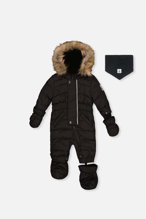 Original Removable Mittens & Boots One Piece Puffy Snowsuit