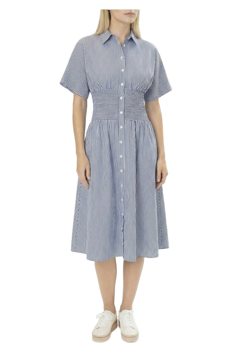 Trixie Dress, Main, color, Navy Light Blue Stripe