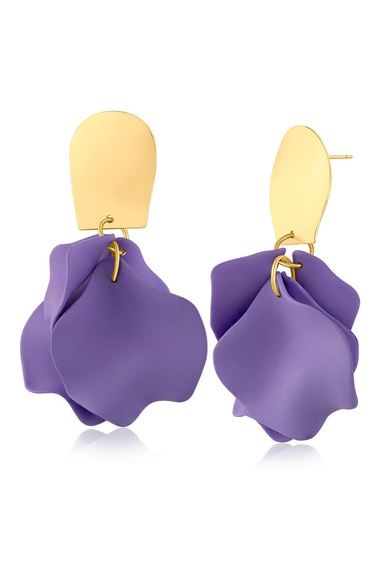 Ginkgo Flower Drop Earrings (Nordstrom Exclusive), Main, color, LAVENDER/ GOLD