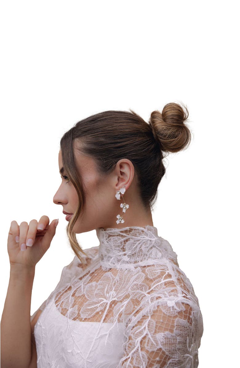 Untamed Petals Cove Crystal Statement Earrings, Alternate, color, Gold