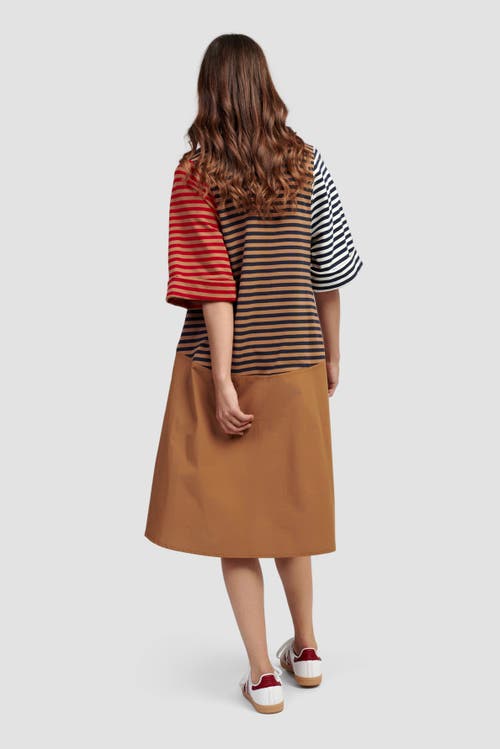 ALEMBIKA ALEMBIKA MIXED MEDIA A-LINE MIDI DRESS