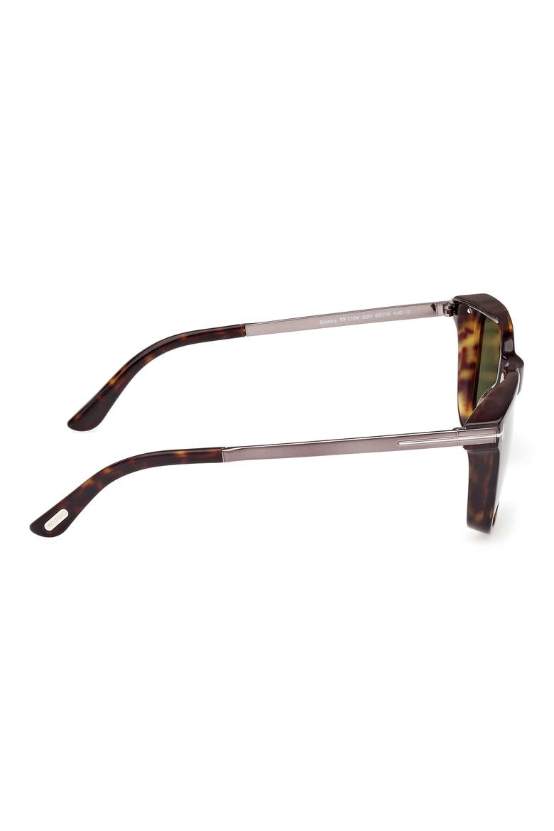 53mm Square Sunglasses, Alternate, color, HAVANA GUNMETAL / GREEN