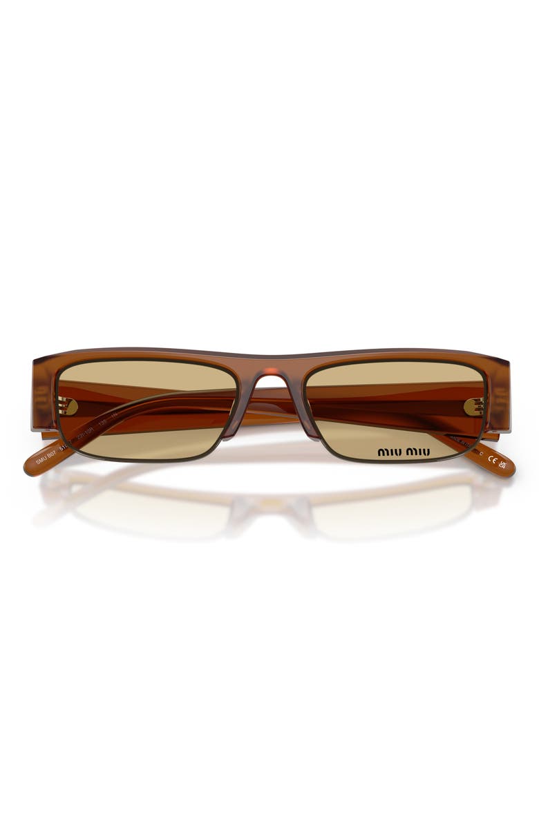 Miu Miu 51mm Rectangular Sunglasses, Alternate, color, Opal Ambra / Yellow
