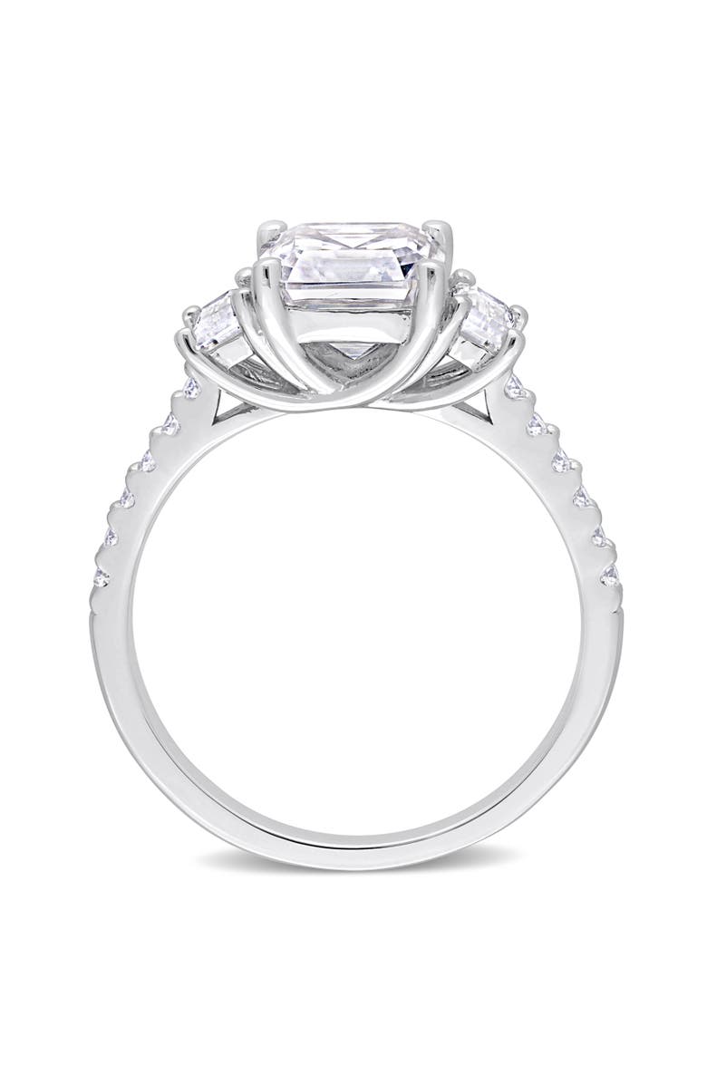 Julianna B. Moissanite Asscher 3-Stone Ring, Alternate, color, Sterling Silver