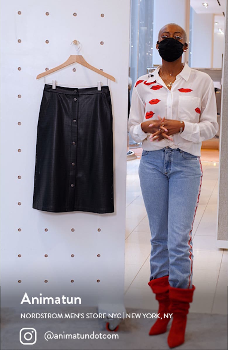 Vefy Perforated Faux Leather Skirt, sales video thumbnail