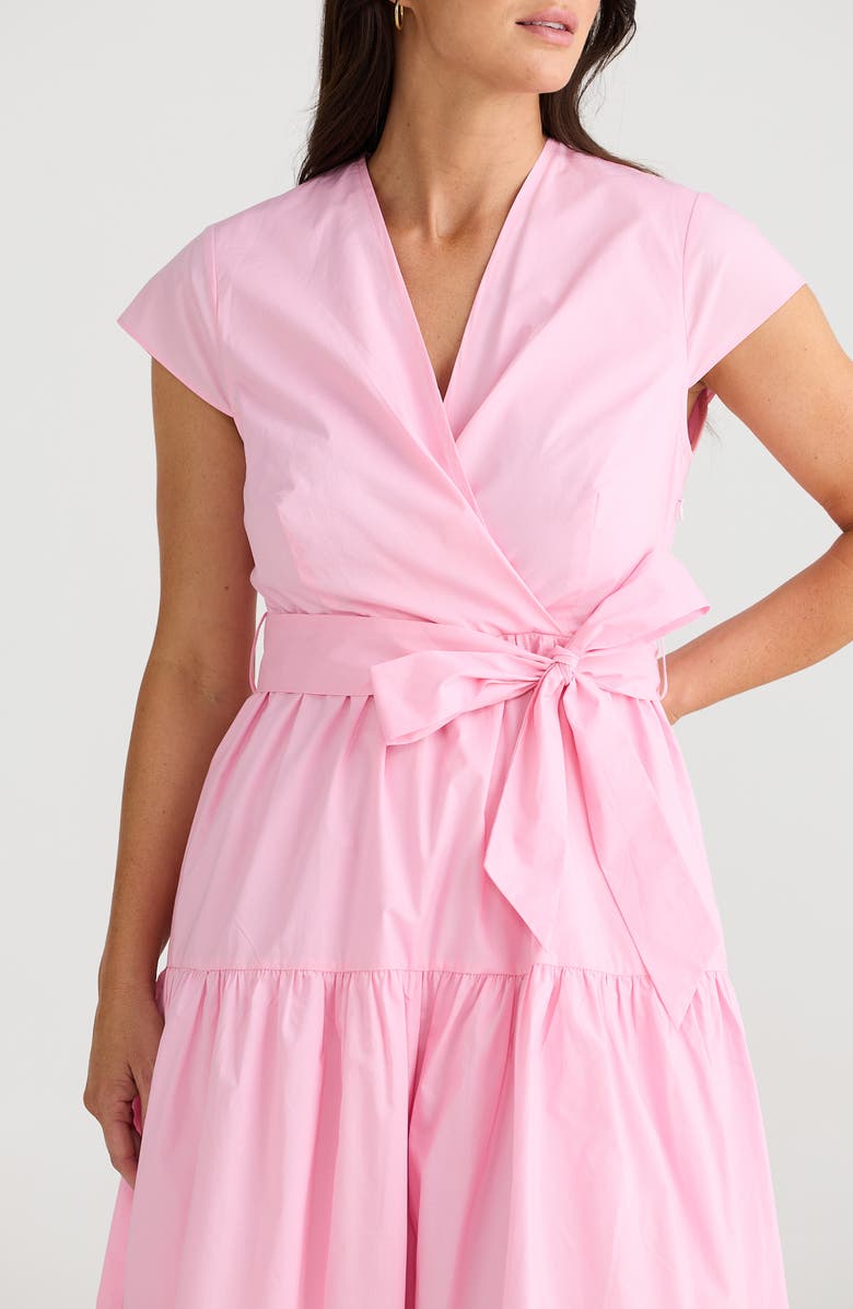 Brave+True Posey Wrap Front Cotton Dress, Alternate, color, Pink