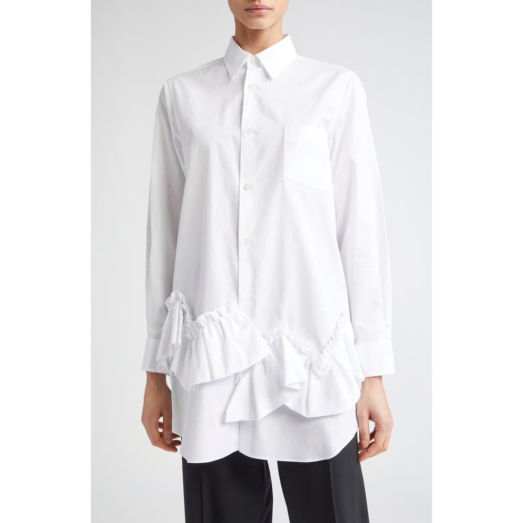 COMME DES GARÇONS COMME DES GARÇONS COMME DES GARÇONS COTTON BROADCLOTH BUTTON-UP SHIRT