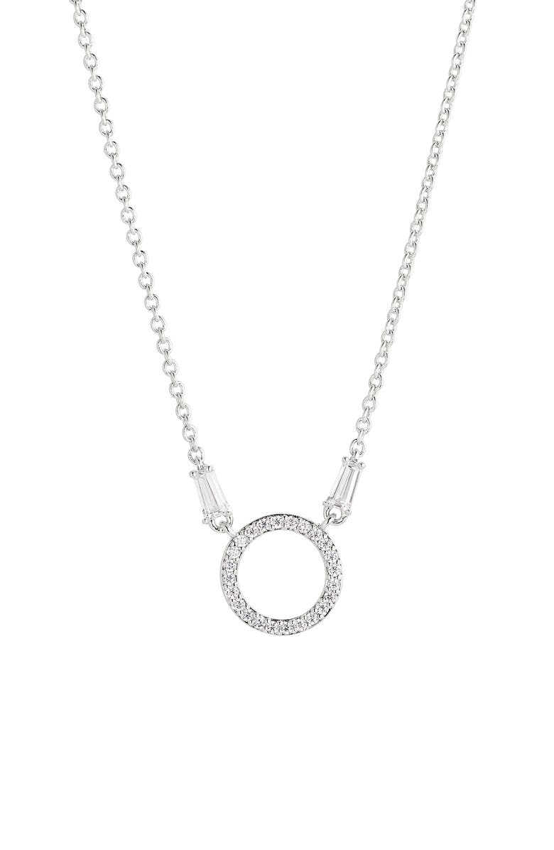 Nadri Cirque Pavé Cubic Zirconia Circle Pendant Necklace, Main, color, 
