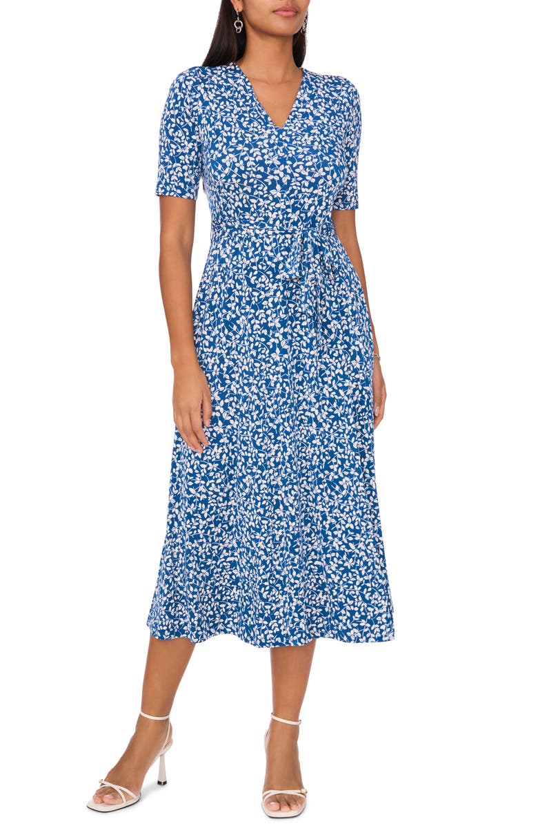 Chaus Floral Wrap Front Midi Dress, Main, color,