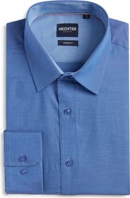 DANIEL HECHTER Paris Modern Fit Navy Micropattern Cotton Dress Shirt