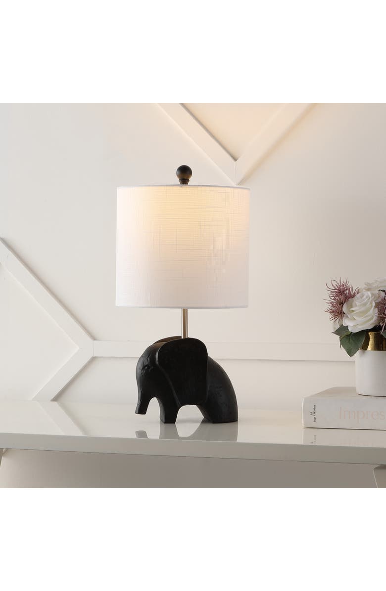 JONATHAN Y Koda Eclectic Southwestern Resin/Iron Elephant LED Kids' Table Lamp, Alternate, color, Black
