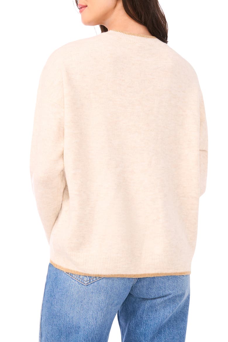Tipped Crewneck Sweater, Alternate, color, OATMEAL