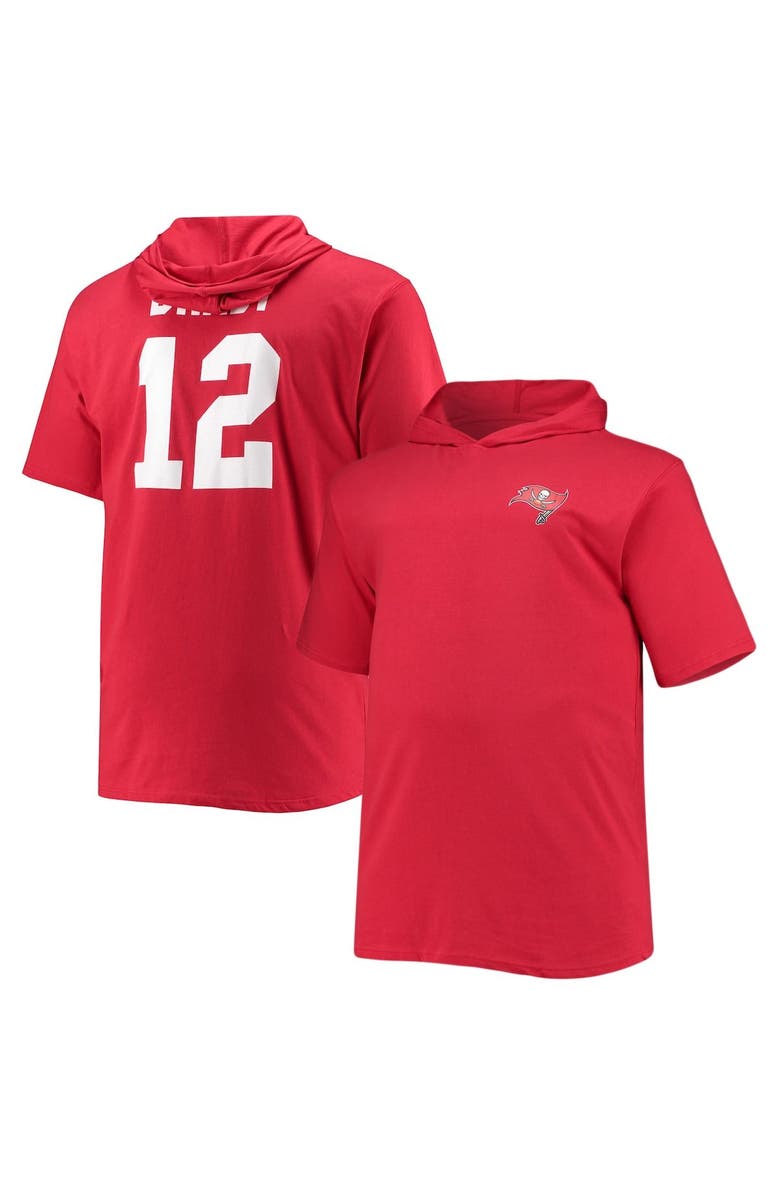 FANATICS Men's Fanatics Branded Tom Brady Red Tampa Bay Buccaneers Big & Tall Player Name & Number Hoodie T-Shirt, Main, color, 