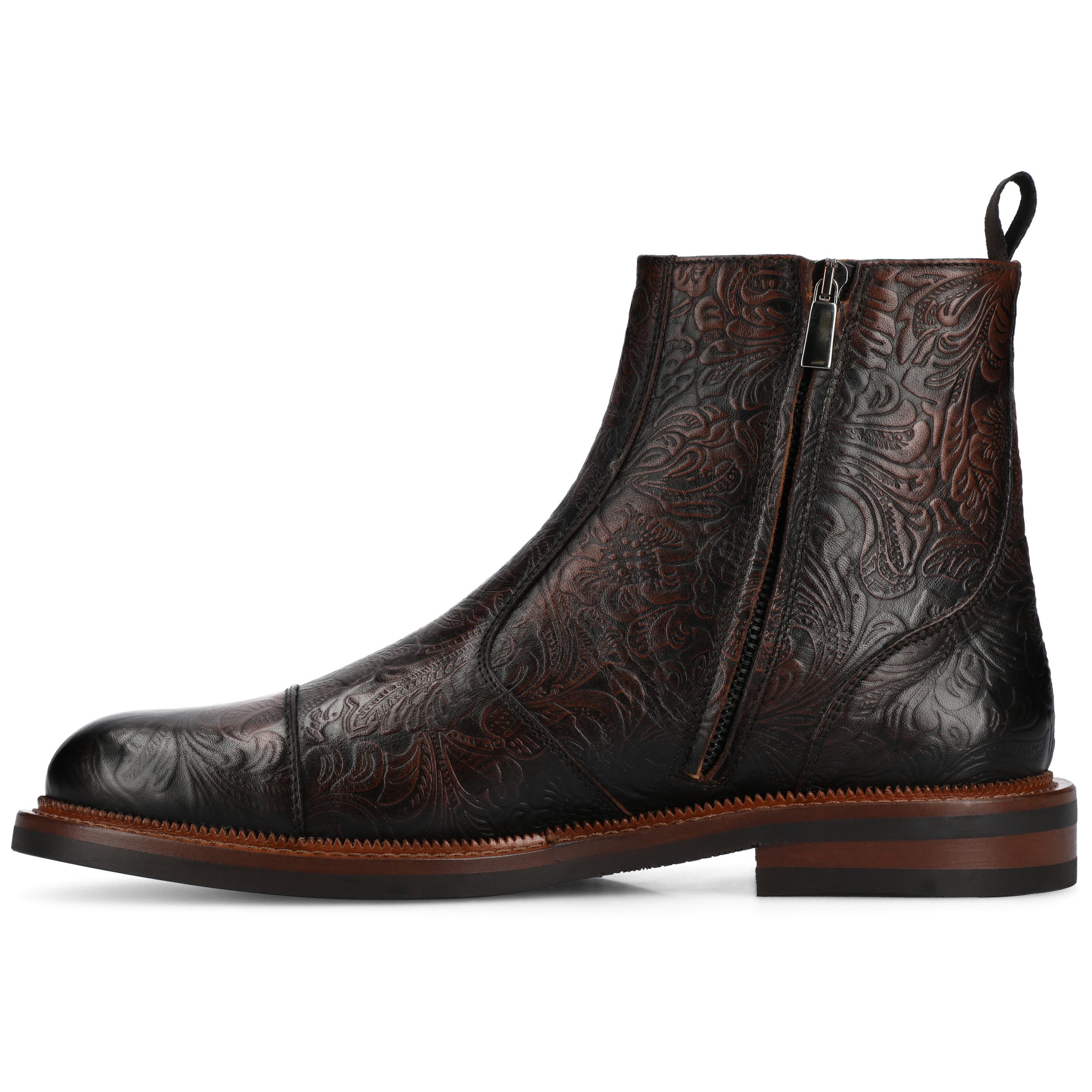 TAFT Men's Lewis Side-zip Boot, Alternate, color, Brown Floral