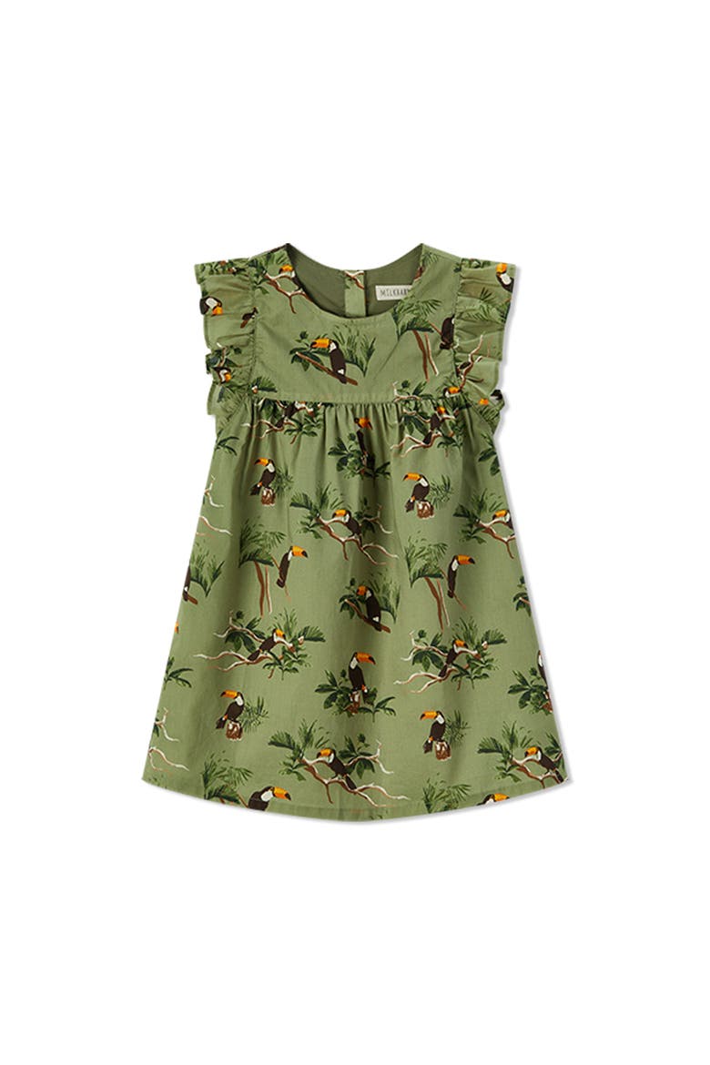 Ruffle Dress, Main, color, Toucan