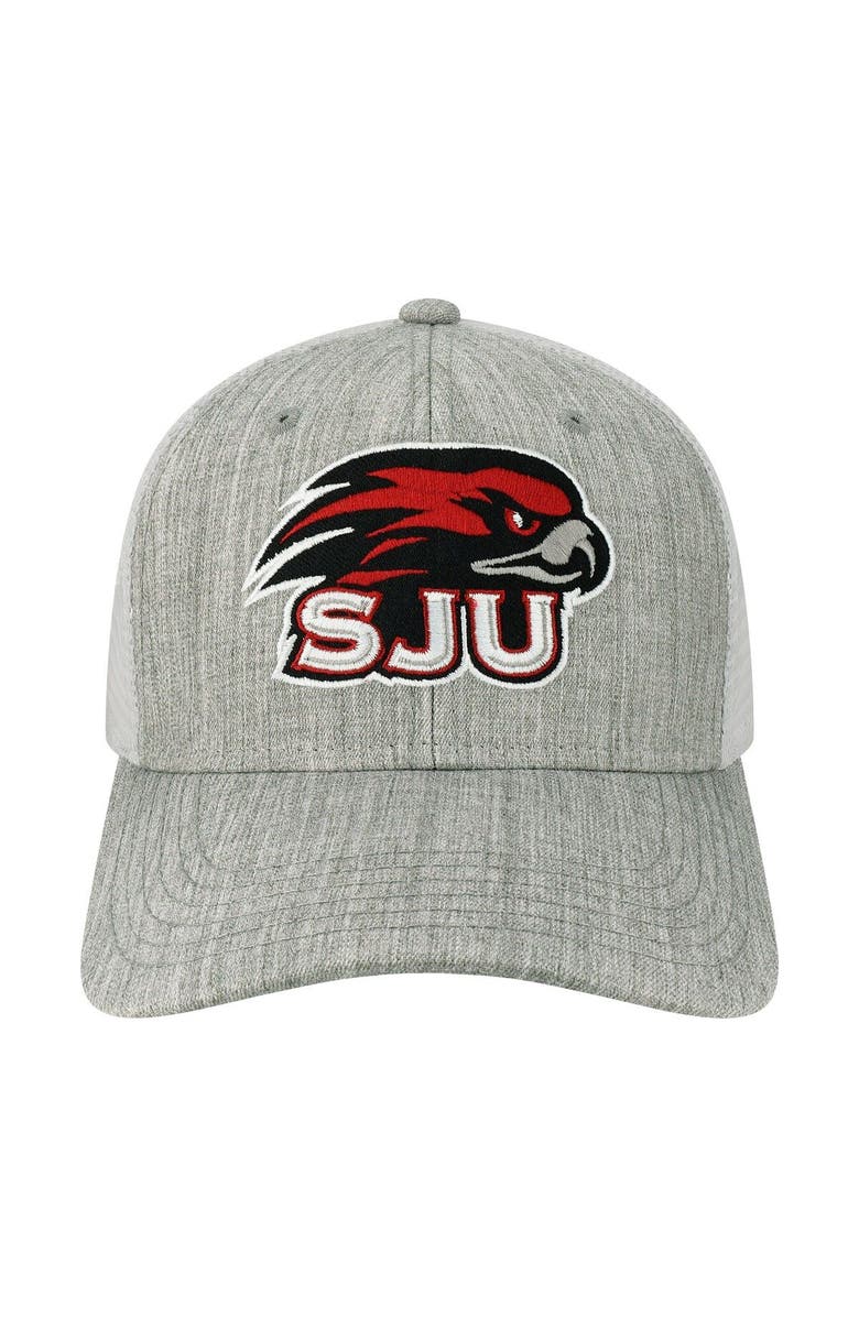 LEGACY ATHLETIC Men's Legacy Athletic Heather Gray/White Saint Joseph's Hawks The Champ Trucker Snapback Hat, Alternate, color, 
