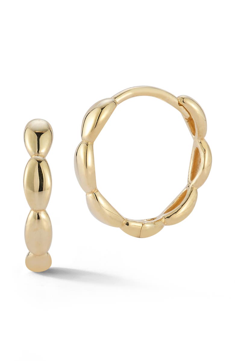 Ember Fine Jewelry Beaded Huggie Hoop Earrings, Main, color, Gold