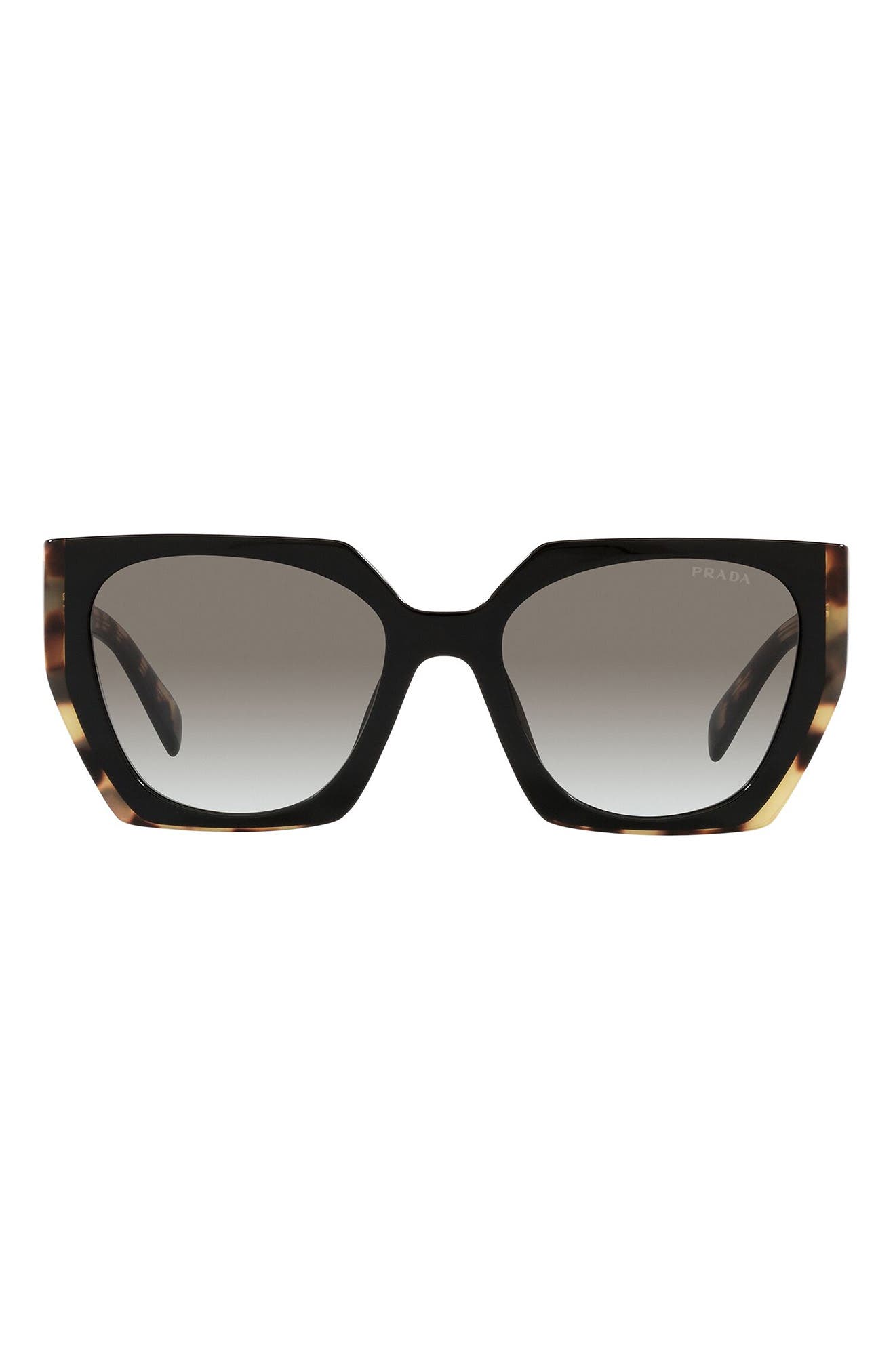 Prada 55mm Gradient Rectangular Sunglasses