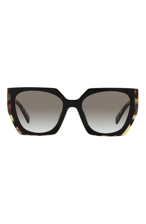 55mm Gradient Rectangular Sunglasses