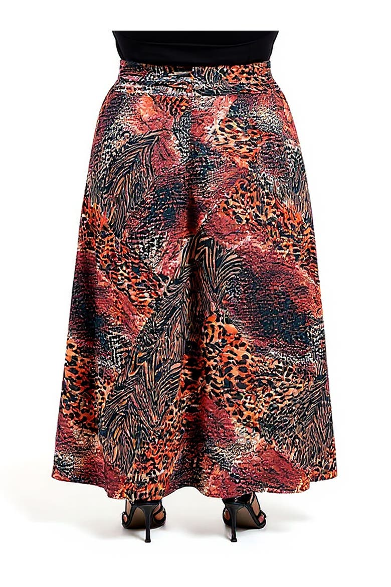 Animal Patchwork Print Maxi Skirt, Alternate, color, Brown Multi