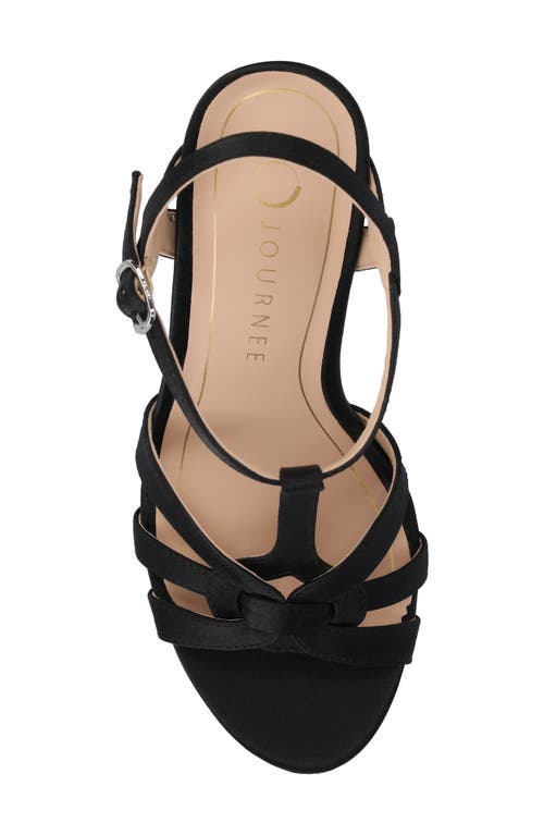 Journee Collection Valry Strappy Sandal In Satin/black