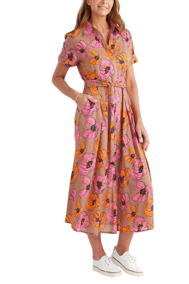 Rosselini Floral Cotton Shirtdress, Alternate, color, BROMLEY