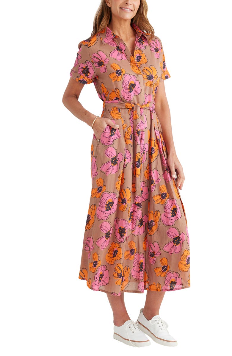 Brave+True Rosselini Floral Cotton Shirtdress, Alternate, color, Bromley