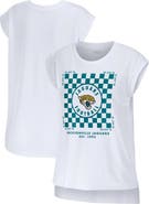WEAR by Erin Andrews Women's WEAR by Erin Andrews White Jacksonville Jaguars Checker Muscle Tank Top
