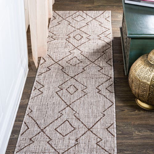 Jonathan Y Carwa  Diamond Trellis Indoor/outdoor Area Rug In Beige/brown