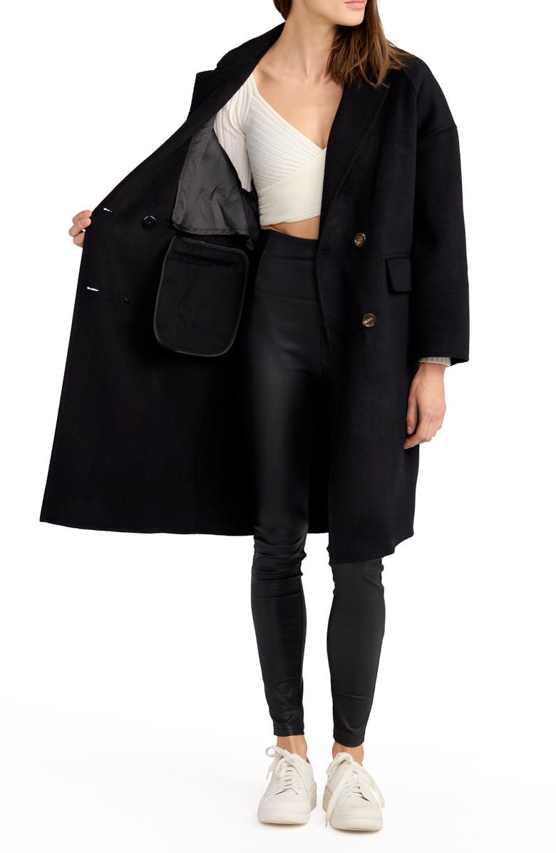 Belle & Bloom Amnesia Oversized Wool Blend Coat, Alternate, color, Black