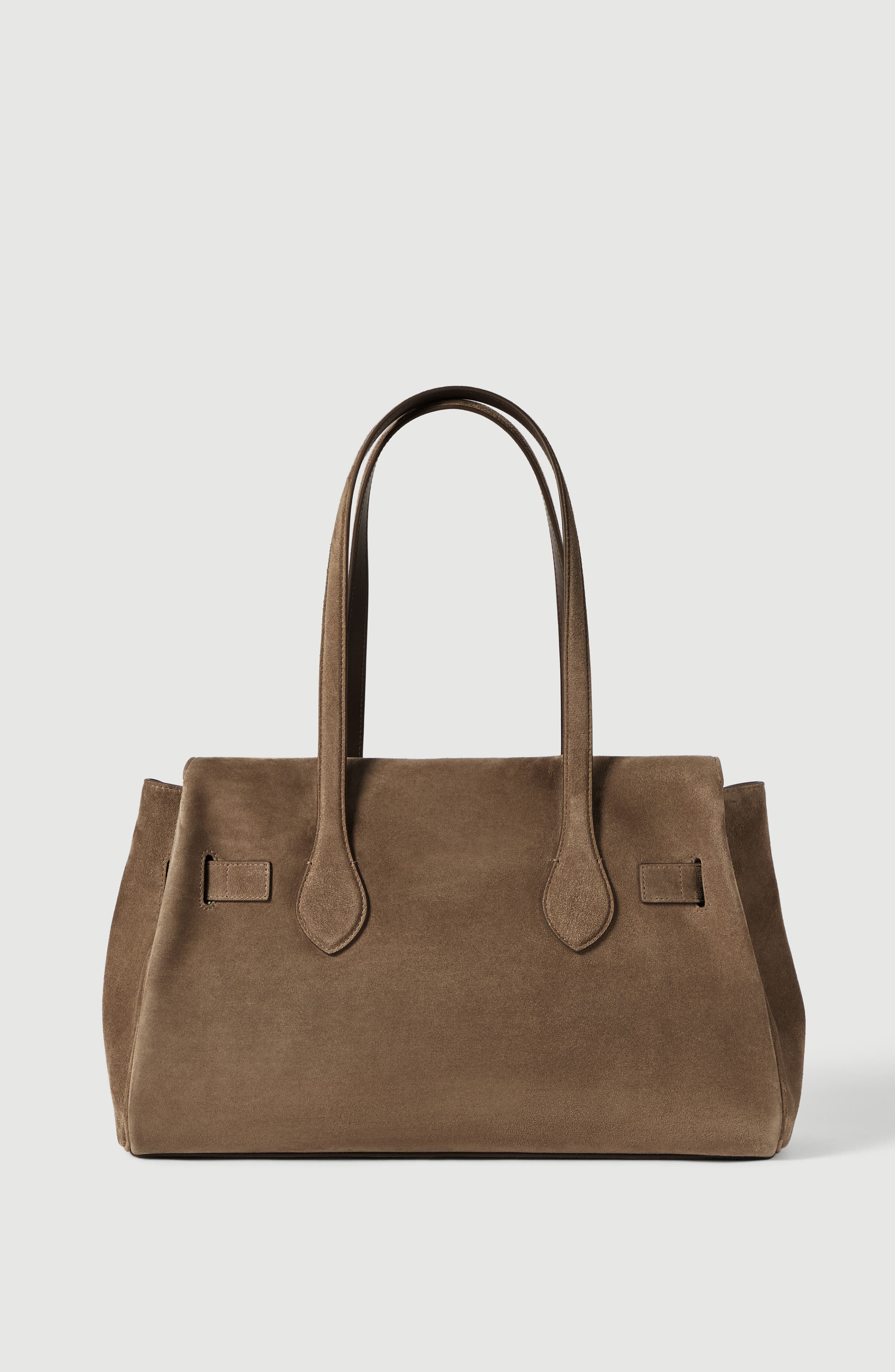 Explorer shoulder bag in suede, Alternate, color, Bark