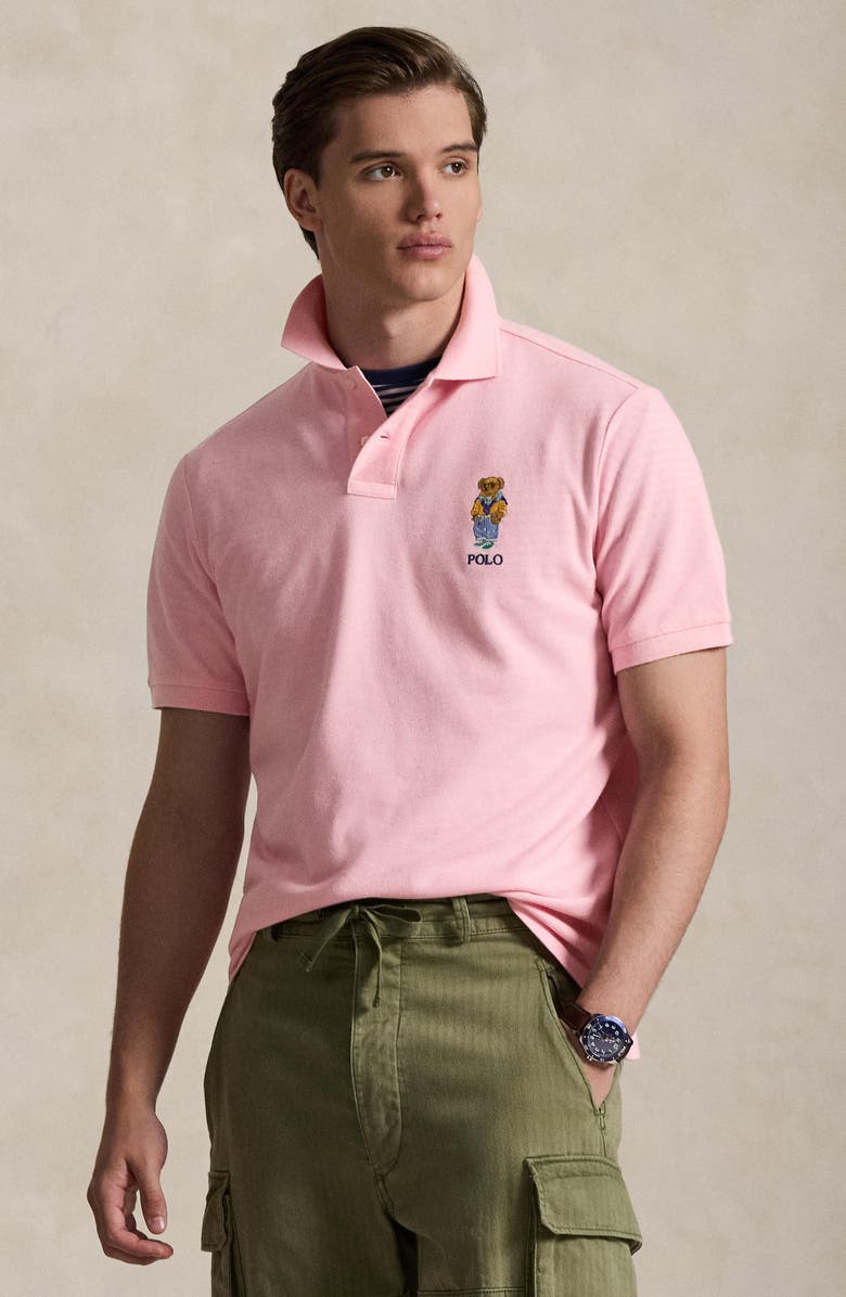 Polo Ralph Lauren Classic Fit Polo Bear Cotton Piqué Polo, Alternate, color, Garden Pink-Summer Bear