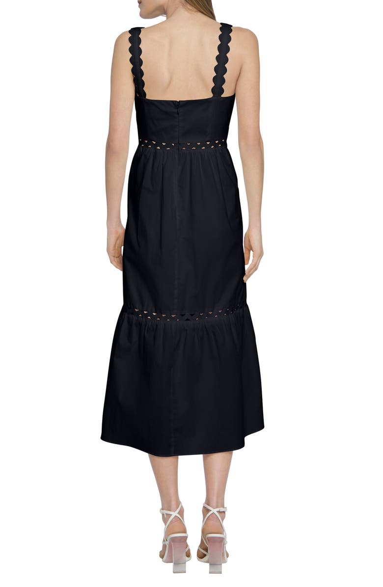 DONNA MORGAN FOR MAGGY Sleeveless Tiered Stretch Poplin Midi Dress, Alternate, color,