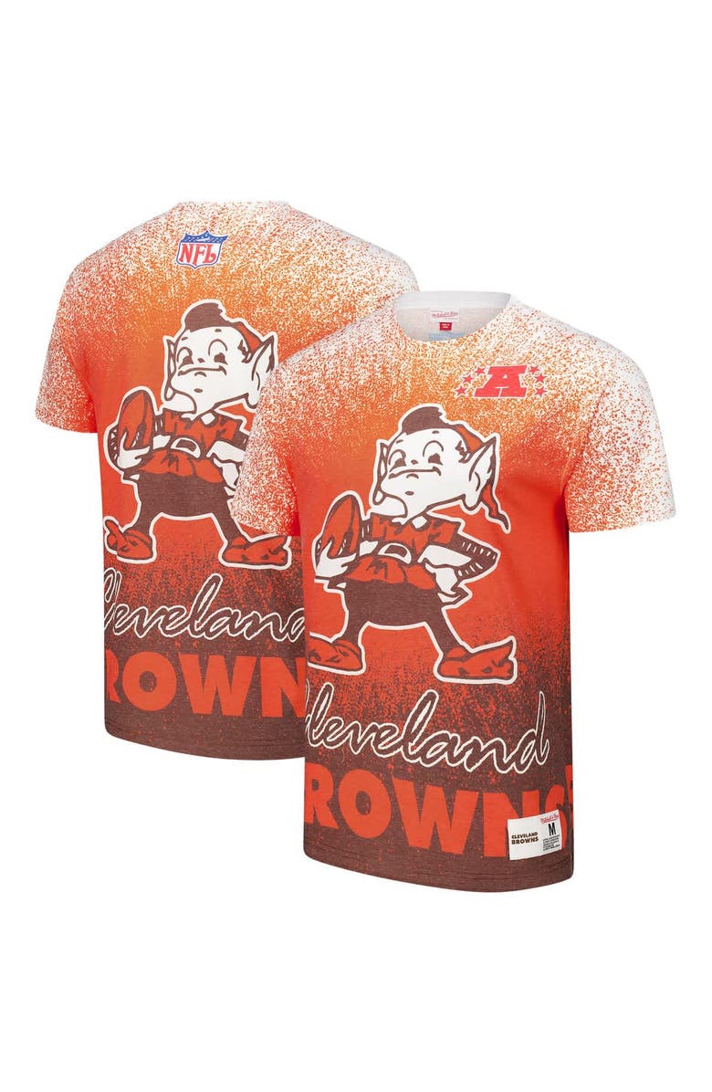 Mitchell & Ness Men's Mitchell & Ness White Cleveland Browns Team Burst Vintage Logo T-Shirt, Main, color, White