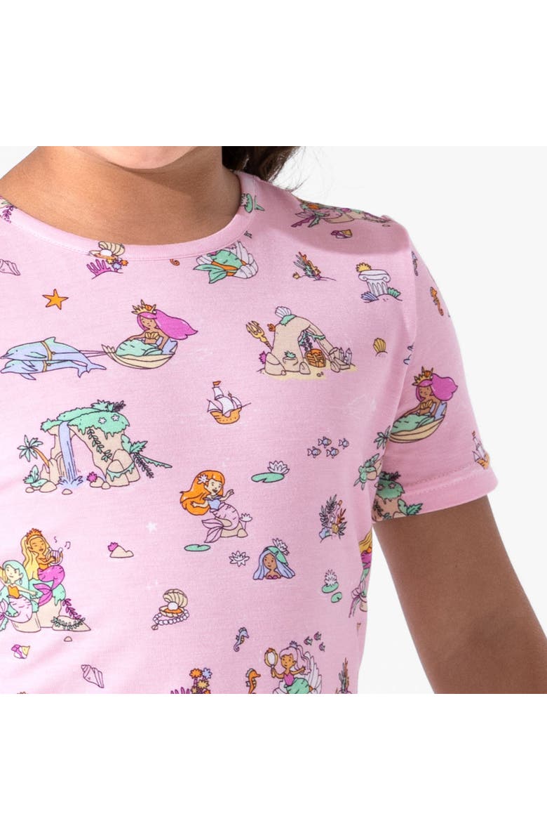 Bellabu Bear Mermaid Lagoon Kids 2-Piece Short Sleeve & Shorts Pajama Set, Alternate, color, Mermaid Lagoon